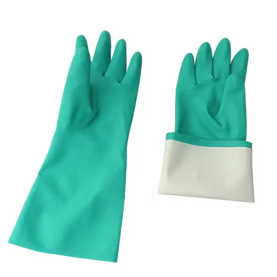 Unsupported DIP Cotton Flocked Waterproof Rubber Latex Household Dish Washing Cleaning Gloves