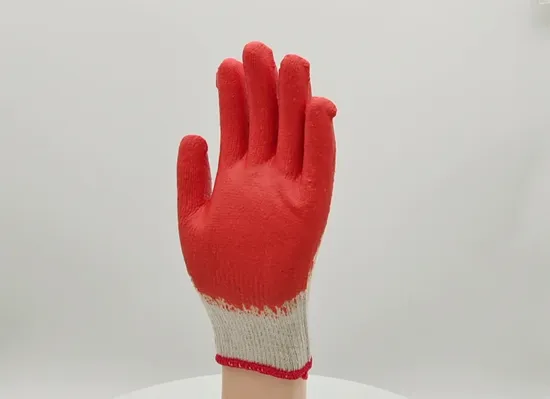 Factoryshop Cotton / Poly Liner Latex / Rubber Non Slip Palm Coated Work Safety Hand Protective Garden Reusable Construction Working Gloves