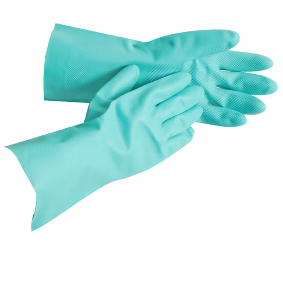 Unsupported DIP Cotton Flocked Waterproof Rubber Latex Household Dish Washing Cleaning Gloves