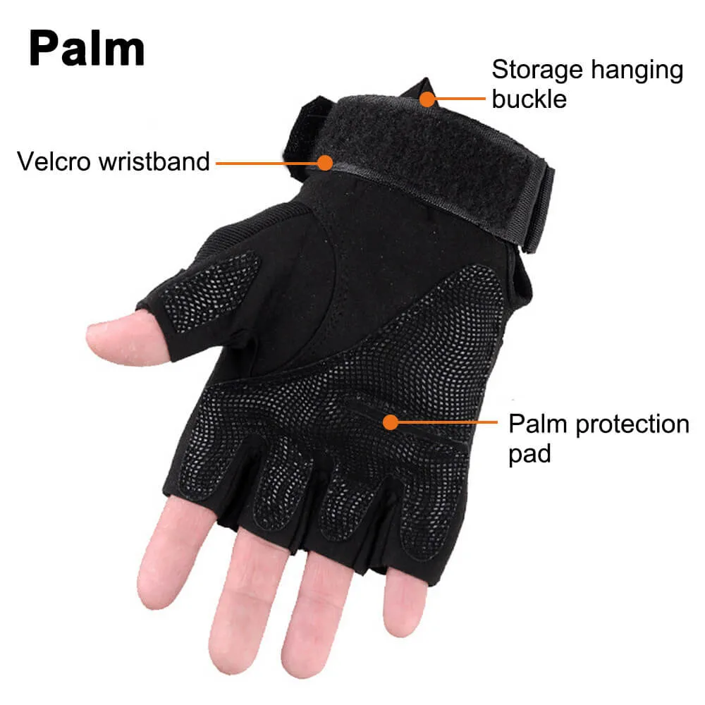 Factory Wholesale Outdoor Hard Knuckle Sports Half Finger Workout Training Tactical Gloves