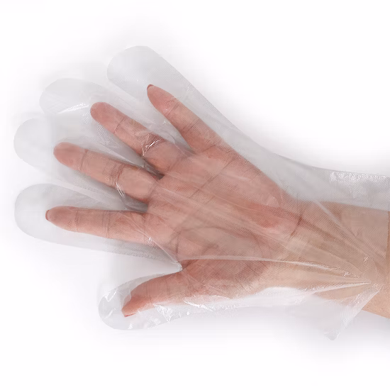 Clear Plastic Restaurant Hygiene PE CPE Plastic Disposable Gloves