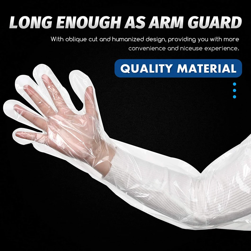 Rectal/CPE/LDPE/EVA/Polyethylene/Disposable PE Veterinary Gloves with Shoulder Length Full Arm Long Sleeve for Animal Artificial Insemination Gloves