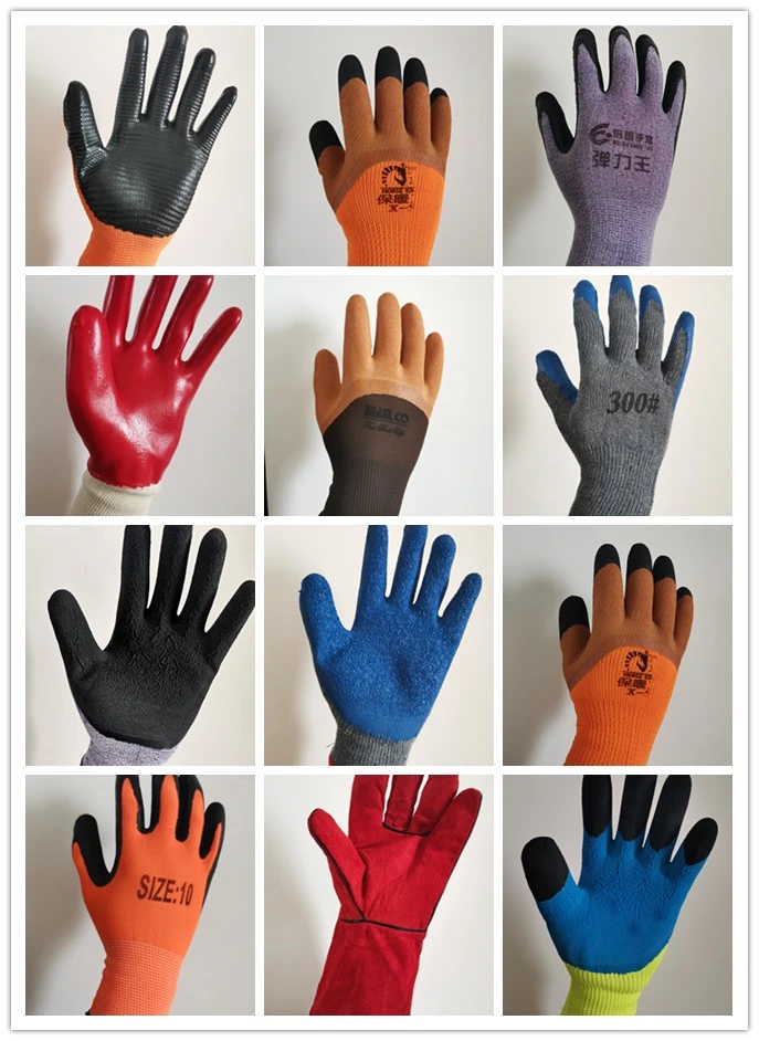 Comfortable Breathable Durable Protective Industrial Latex Foam Coated Labor or Labour Safety Work Glove Used Nylon or Cotton Materials