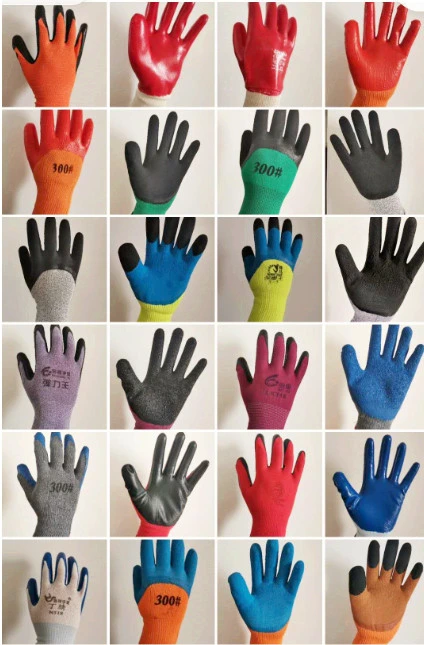 Comfortable Breathable Durable Protective Industrial Latex Foam Coated Labor or Labour Safety Work Glove Used Nylon or Cotton Materials