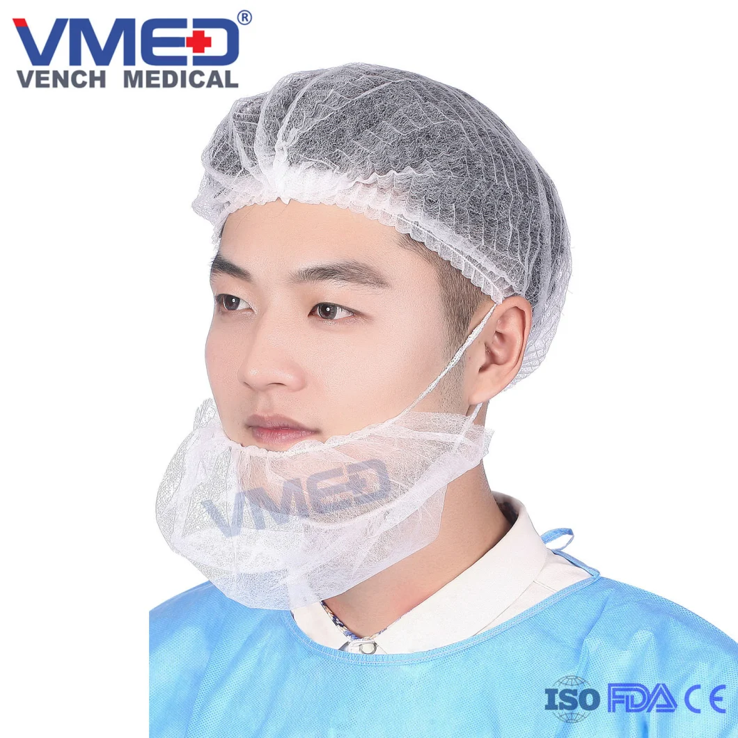 Disposable White Spp Beard Cover with Ear Loop