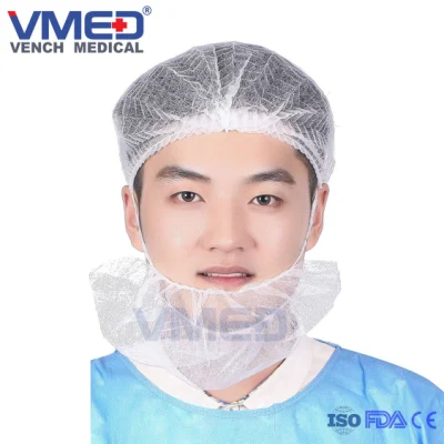Disposable White Spp Beard Cover with Ear Loop