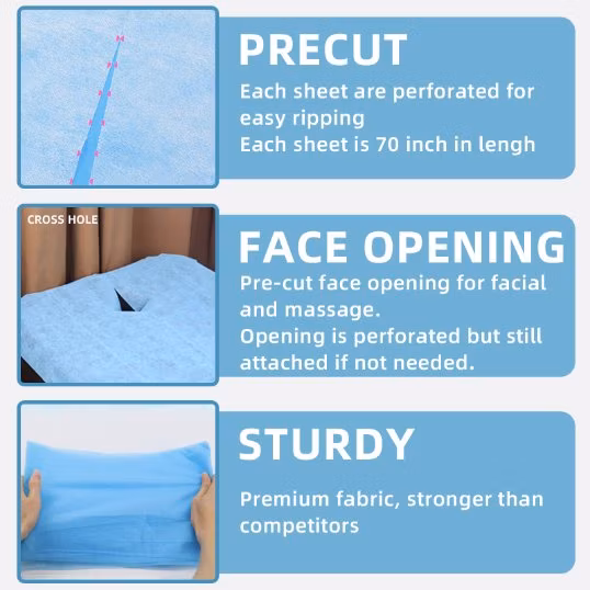 Disposable Non-Woven PP SMS Bed Cover Disposable Bed Sheet for SPA Hospital